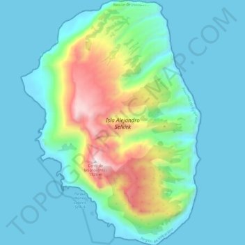 Topografische Karte Île Alejandro Selkirk, Höhe, Relief