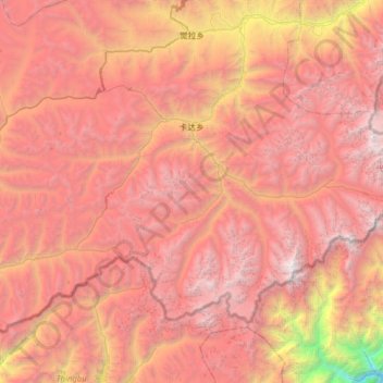 Topografische Karte Khartak, Höhe, Relief