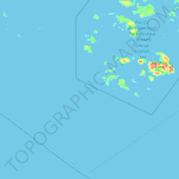 Topografische Karte Barkley Sound, Höhe, Relief