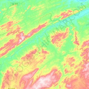 Topografische Karte Tarrafas, Höhe, Relief