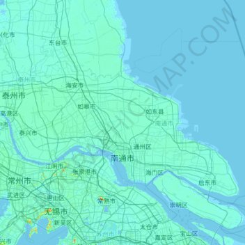 Topografische Karte Chongchuan District, Höhe, Relief