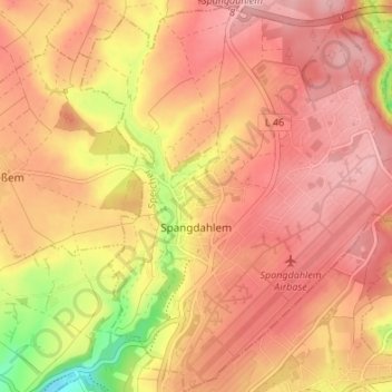 Topografische Karte Spangdahlem, Höhe, Relief