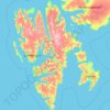 Topografische Karte Spitsbergen, Höhe, Relief