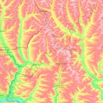Topografische Karte Rajon Millerow, Höhe, Relief