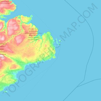 Topografische Karte Finnmark, Höhe, Relief