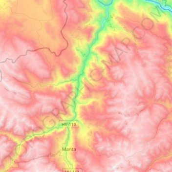 Topografische Karte Vilca, Höhe, Relief