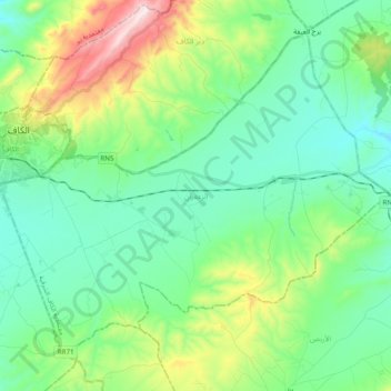 Topografische Karte Zaafrane, Höhe, Relief