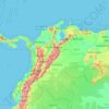 Topografische Karte Kolumbien, Höhe, Relief