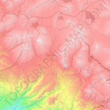 Topografische Karte Provincia de Candarave, Höhe, Relief