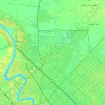 Topografische Karte Al-Adhamiyah District, Höhe, Relief