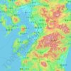 Topografische Karte Präfektur Kumamoto, Höhe, Relief