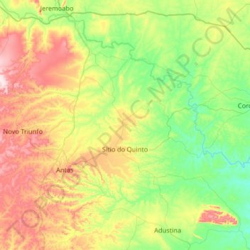 Topografische Karte Sítio do Quinto, Höhe, Relief