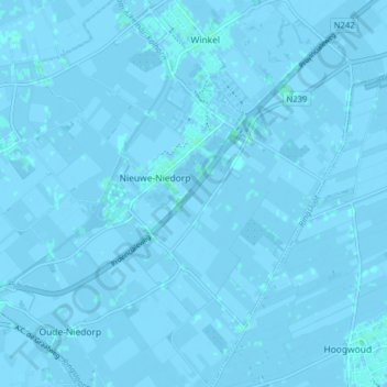 Topografische Karte Nieuwe Niedorp, Höhe, Relief