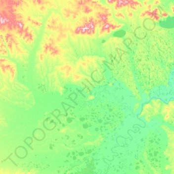 Topografische Karte Абыйский наслег, Höhe, Relief