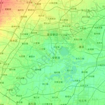 Topografische Karte Xiong'an, Höhe, Relief