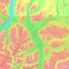 Topografische Karte Tŝilhqox Biny (Chilko Lake), Höhe, Relief