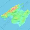 Topografische Karte Mallorca, Höhe, Relief