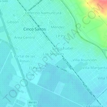 Topografische Karte Los Nogales, Höhe, Relief