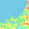 Topografische Karte Newquay, Höhe, Relief