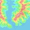 Topografische Karte Akaroa, Höhe, Relief