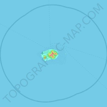 Topografische Karte Tubuai, Höhe, Relief