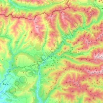 Topografische Karte Páramo del Sil, Höhe, Relief