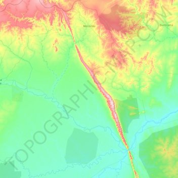 Topografische Karte Mansidão, Höhe, Relief