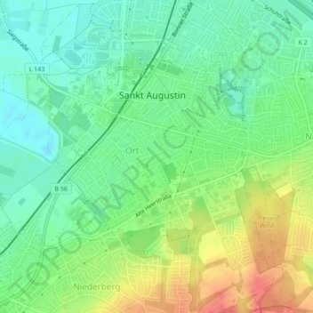 Topografische Karte 53757, Höhe, Relief