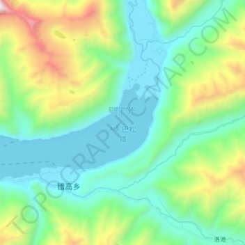 Topografische Karte Pagsum Lake, Höhe, Relief