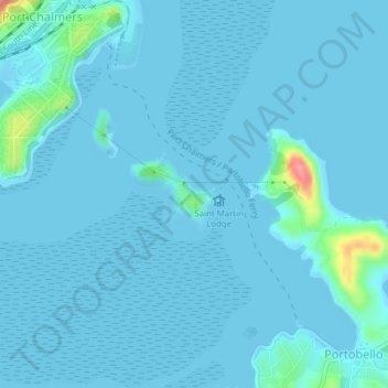 Topografische Karte Quarantine Island, Höhe, Relief