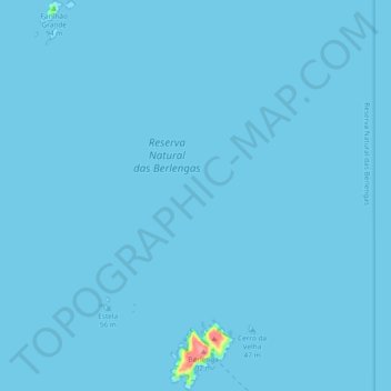 Topografische Karte Arquipélago das Berlengas, Höhe, Relief