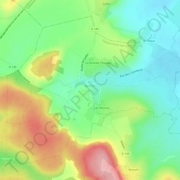Topografische Karte Arthel, Höhe, Relief