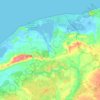 Topografische Karte gmina Postomino, Höhe, Relief