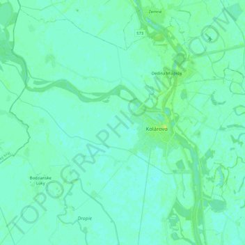 Topografische Karte Kolárovo, Höhe, Relief