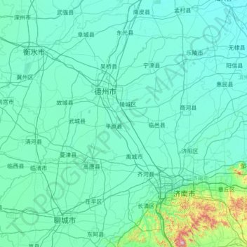 Topografische Karte 马颊河, Höhe, Relief