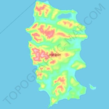 Topografische Karte Isla Ipún, Höhe, Relief