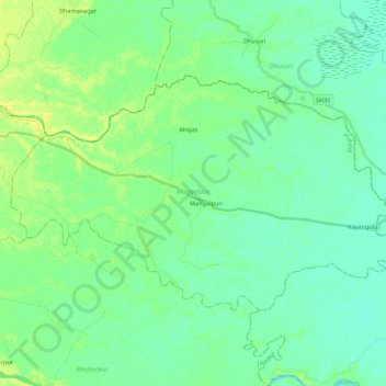 Topografische Karte Mangalpur, Höhe, Relief