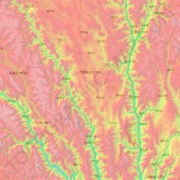 Topografische Karte Markam County, Höhe, Relief