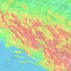 Topografische Karte Föderation Bosnien und Herzegowina, Höhe, Relief