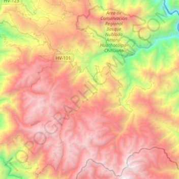Topografische Karte Tintay Puncu, Höhe, Relief