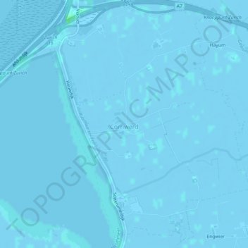 Topografische Karte Cornwerd, Höhe, Relief