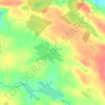 Topografische Karte Lough Derryduff, Höhe, Relief