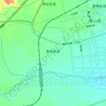 Topografische Karte Luyang Subdistrict, Höhe, Relief