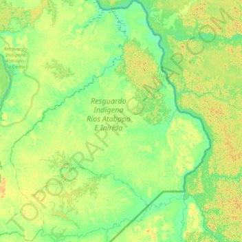 Topografische Karte Cacahual, Höhe, Relief