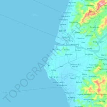 Topografische Karte San Jose, Höhe, Relief