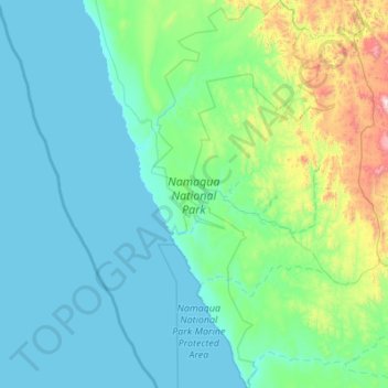 Topografische Karte Namaqua National Park, Höhe, Relief