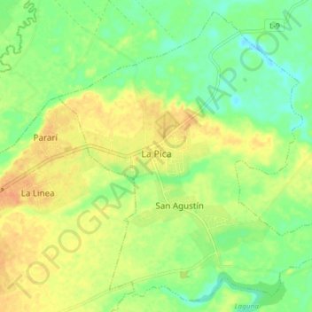 Topografische Karte La Pica, Höhe, Relief