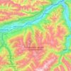 Topografische Karte Tux Alps, Höhe, Relief