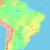 Topografische Karte Brazil, Höhe, Relief