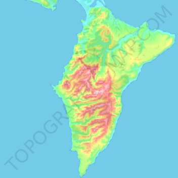 Topografische Karte Māhia Peninsula, Höhe, Relief